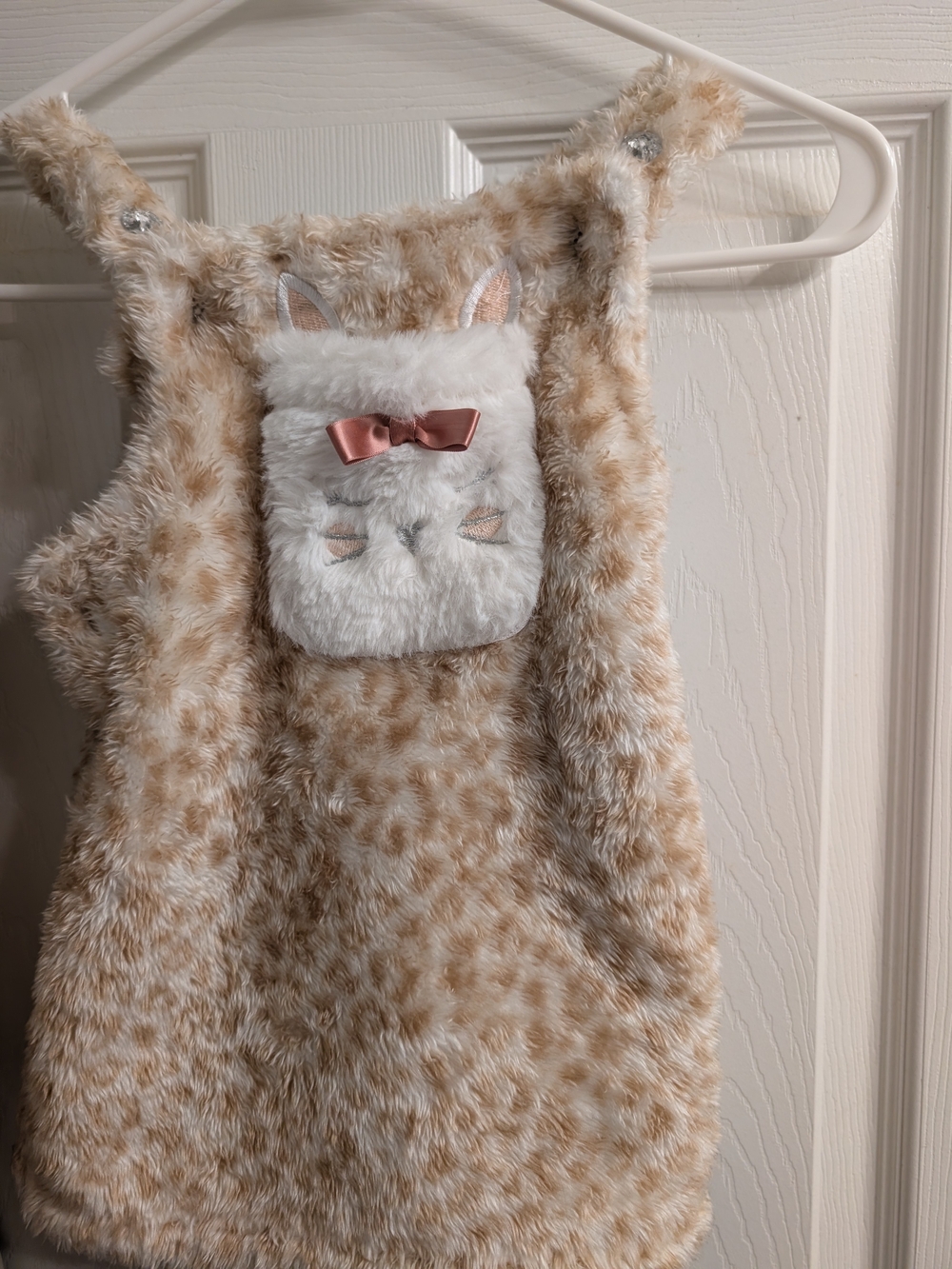 Kitty Cat 2t dress With Cream Color Button  StrapsSoft Little Lass
